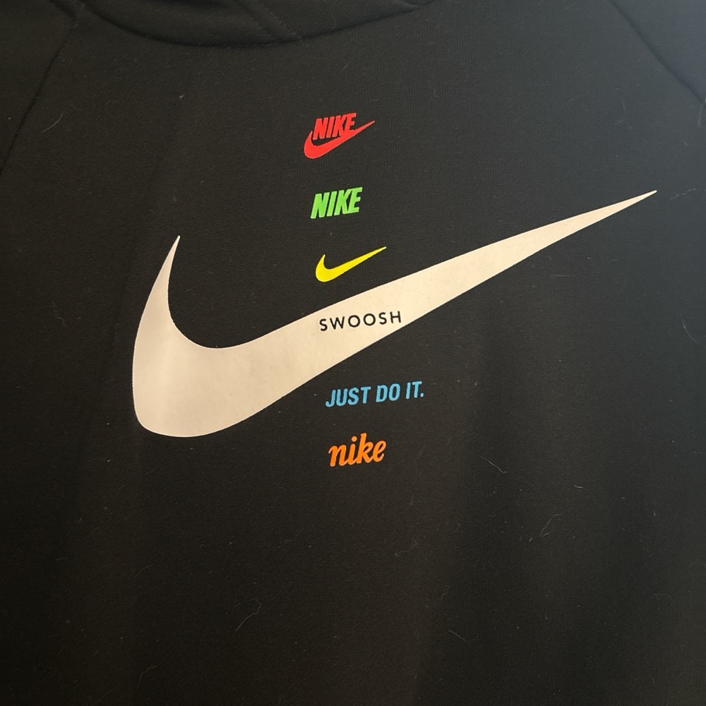 Nike Black Hoodie with Vibrant Logo Accents - Picture 2 of 4